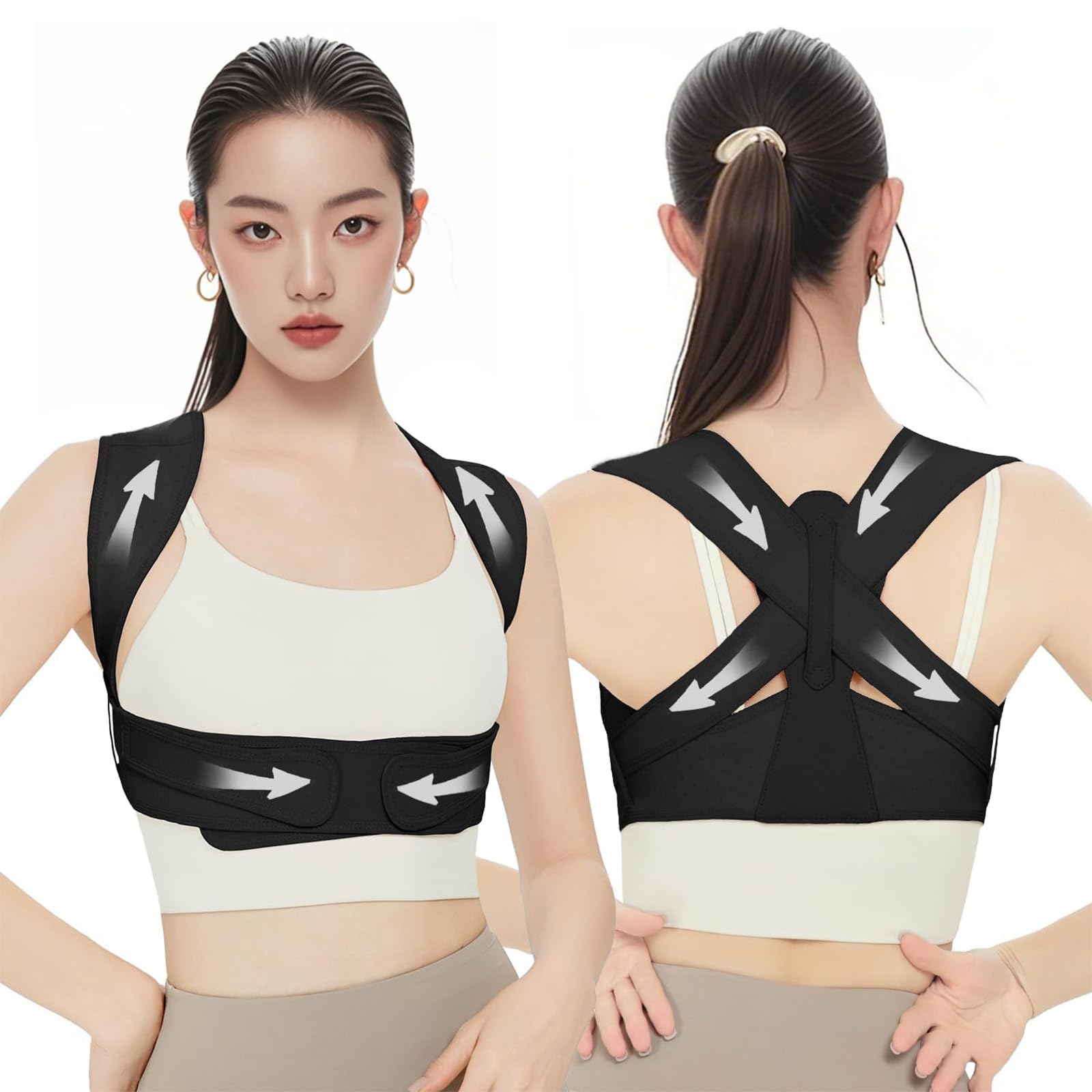 Amazon | FHOCSLO 猫背姿勢ベルト 姿勢サポート ベルト まき肩